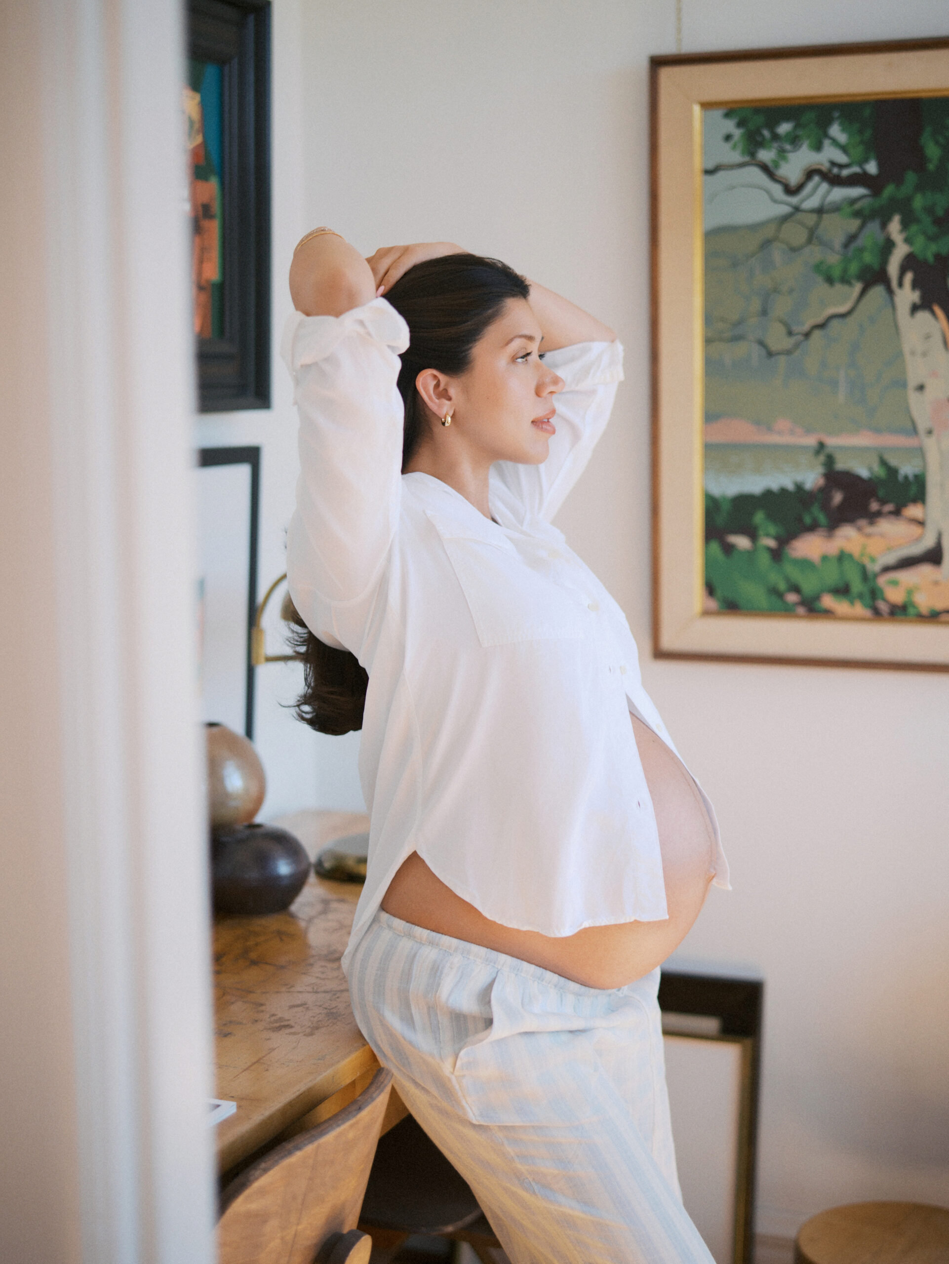 Pregnant woman posing for a photo