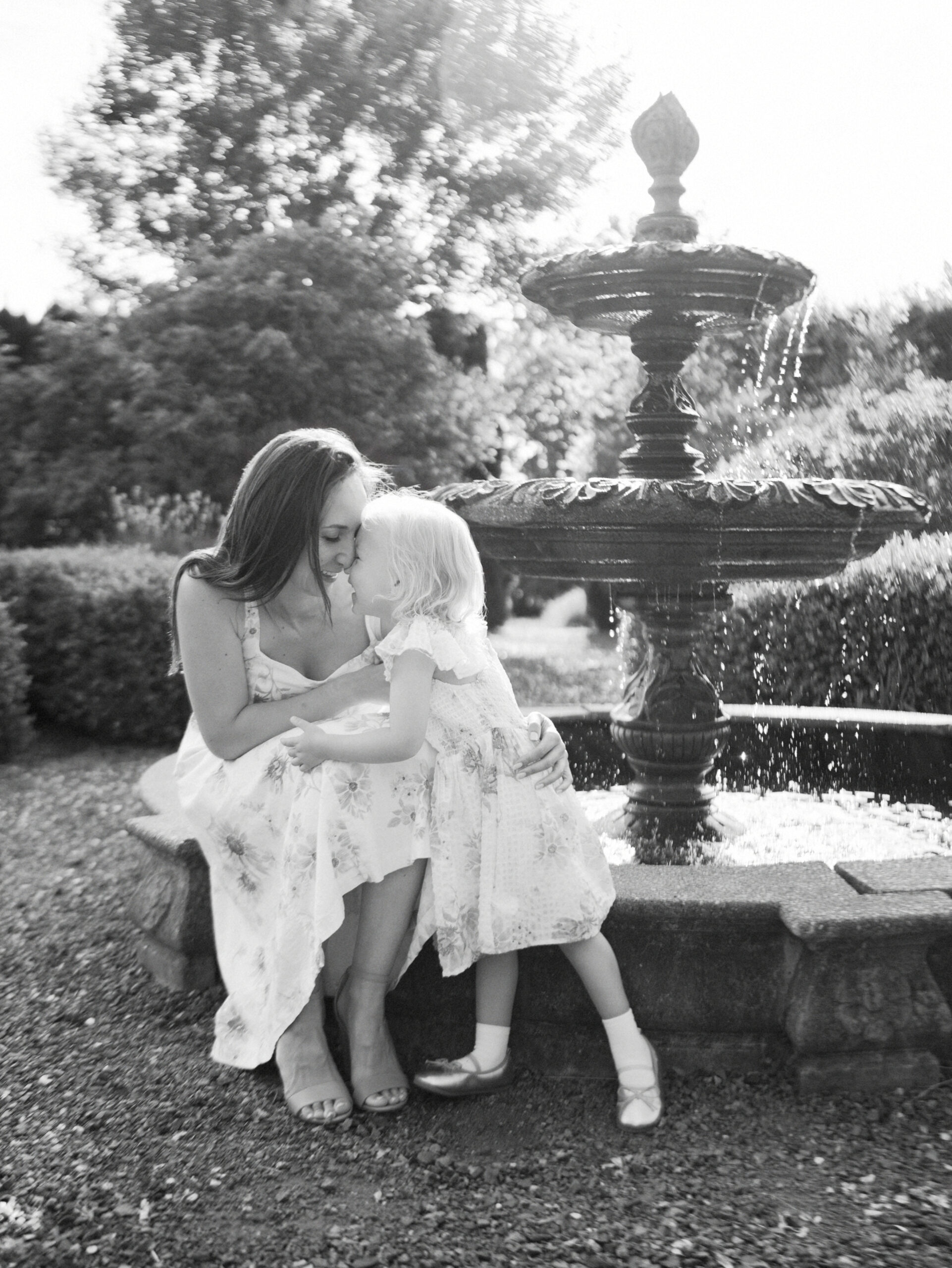 Mother and Daughter snuggling at Full Bloom Lavender Farm